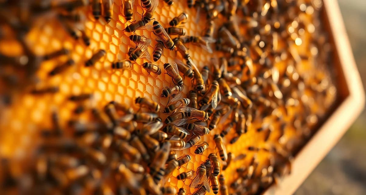 Nucleus colony frame showing honeybees on brood comb, illustrating varroa mite management in new nuc colonies