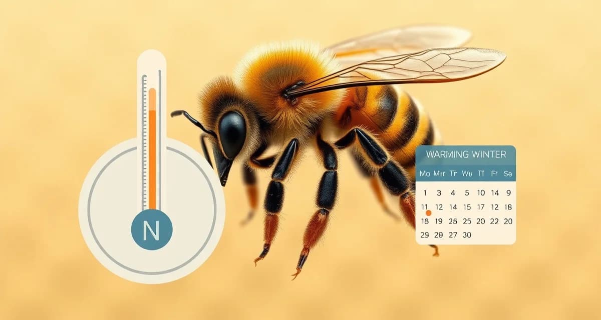 Varroa mite on honeybee with warming climate indicators showing impact on broodless treatment windows