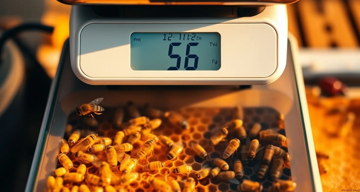 Honeybee hive scale monitoring varroa mite infestation through colony weight loss data and tracking