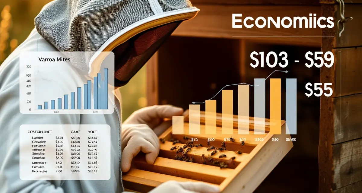 Beekeeper examining hive frame showing varroa mite damage and the true economic cost of colony loss in hobby beekeeping operations