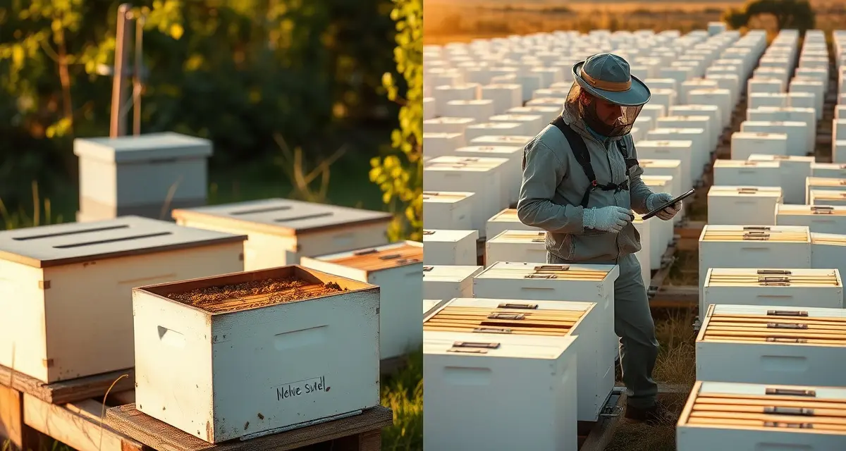 Comparison of hobby beekeeping with single hive versus commercial varroa mite management across multiple hives