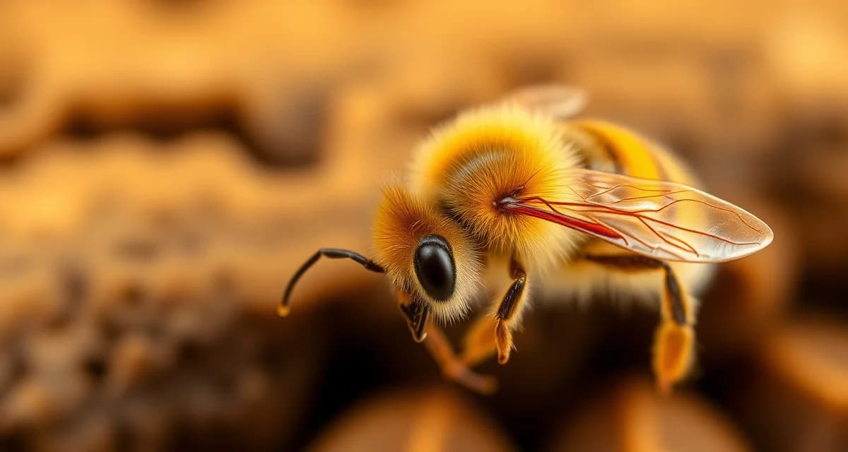 Close-up microscopic view of varroa destructor mite on honeybee for varroa management and hive monitoring