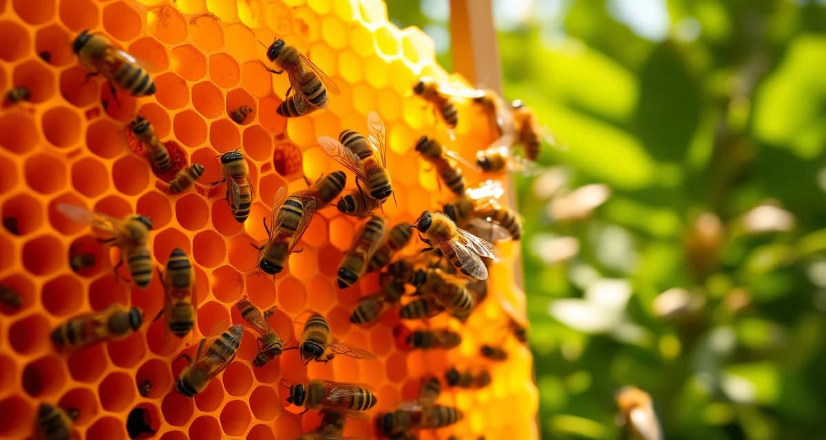 Varroa mite management inspection on honeycomb frame showing detection and monitoring techniques for Hawaii beekeepers year-round.
