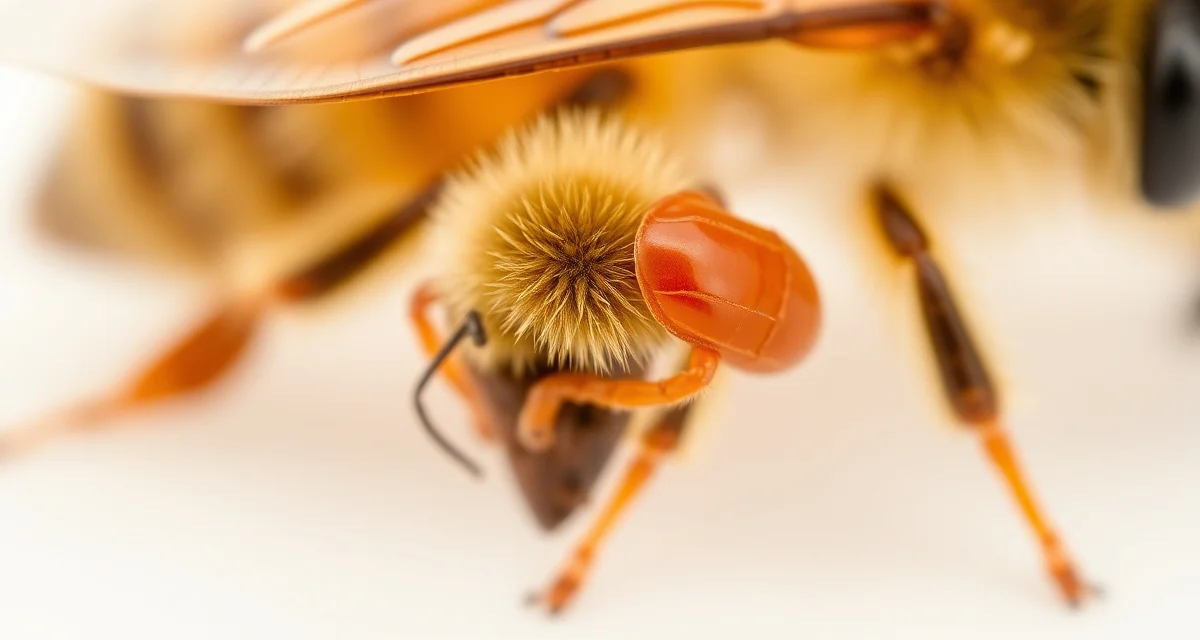 Close-up of varroa mite on honeybee in small mating nuc colony showing infestation risk in queen-rearing operations.