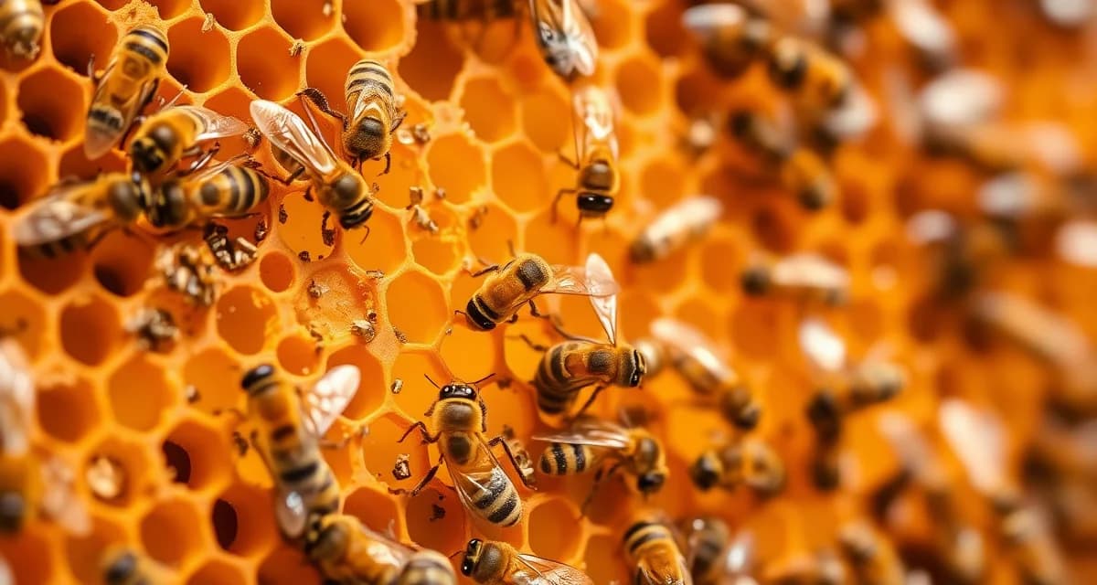 Honeycomb frame showing varroa mite infestation assessment for determining second treatment strategy in beehive management.
