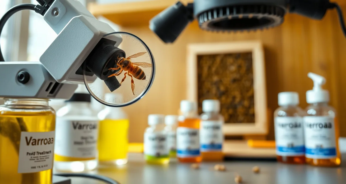 Varroa mite treatment efficacy research comparison showing oxalic acid, formic acid, amitraz and thymol effectiveness rates