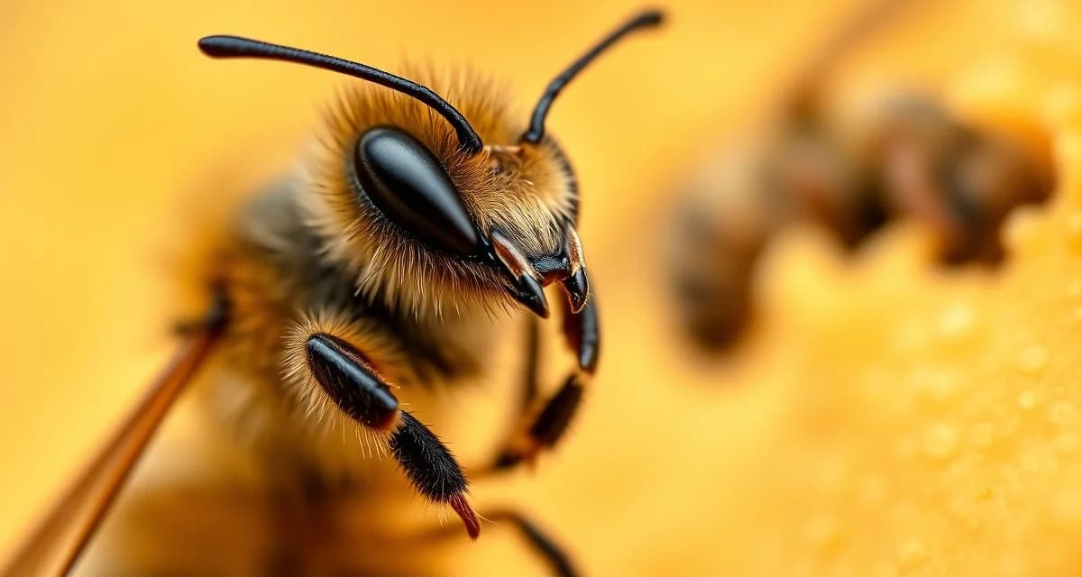 Macro close-up of a varroa mite on a honeybee during summer nectar dearth treatment window