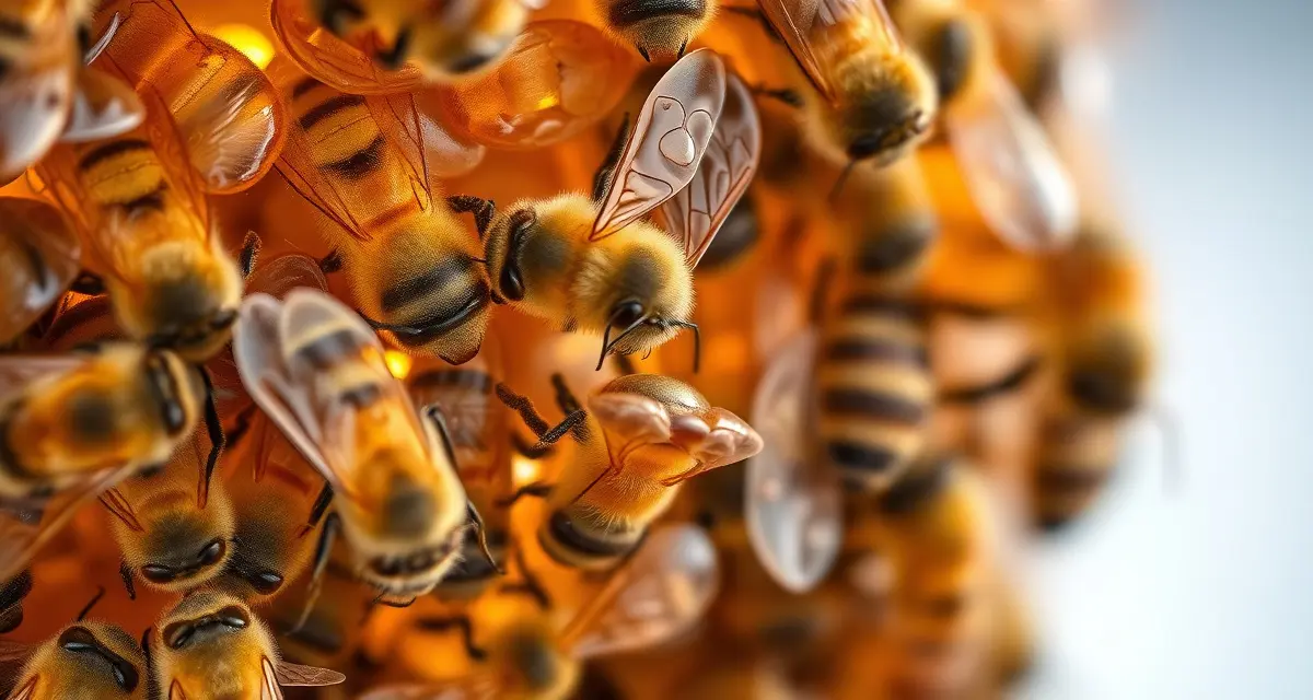 Varroa mites on honey bees in winter cluster showing phoretic mites clinging to adult bees during broodless period for OA treatment